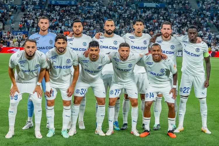 Equipe de l'OM face au PSG (site OM)